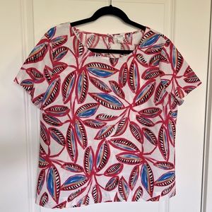 JCREW linen blend top SZ L LIKE NEW